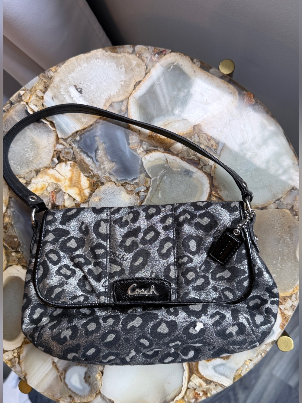 Vintage Coach Purse Ocelot Leopard Animal Print